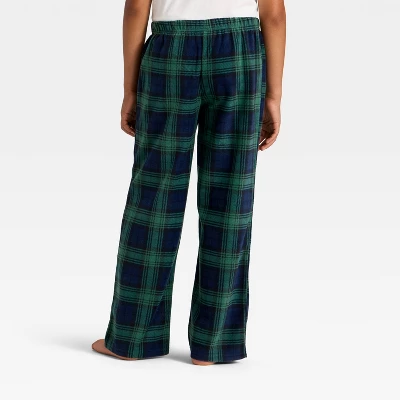 Kids' Plaid Microfleece Holiday Matching Family Pajama Pants - Wondershop™ Navy Blue 4 Kids' Plaid Microfleece Holiday Matching Family Pajama Pants - Wondershop™ Navy Blue - Image 2