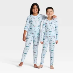 Kids' "Tis The Ski-son!" Cozy Knit Long Sleeve Shirt And Pants Holiday Matching Family Pajama Set - Wondershop™ Blue -Northlight Decor Sale GUEST bac4f86a c123 4a1e 9b07 ac31402aa9d9