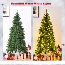 Costway 6ft Pre-lit PVC Artificial Half Christmas Tree 250 LED Lights -Northlight Decor Sale GUEST badabbcf 2a93 4fba b6fb 5833b39a7c09