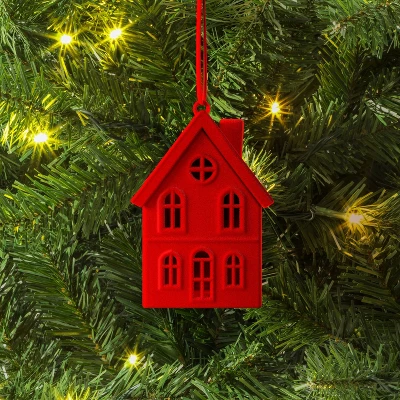 Christmas Metal Red House Ornament - Wondershop™ 3 Christmas Metal Red House Ornament - Wondershop™