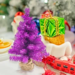 Northlight Pine Christmas Tree In Natural Jute Base - 18" - Boysenberry Purple - Unlit -Northlight Decor Sale GUEST c1109e6c eedc 4a84 8494 5a4b6aa2ce2b