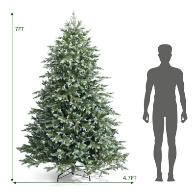 Costway 7ft Artificial Christmas Spruce Hinged Tree W/ 1260 Mixed PE & PVC Tips 5 Costway 7ft Artificial Christmas Spruce Hinged Tree W/ 1260 Mixed PE & PVC Tips - Image 3