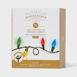 50ct Solar LED Faceted Christmas Indoor Outdoor String Lights With Green Wire - Wondershop™ -Northlight Decor Sale GUEST c42e34ff ec32 4142 b2c8 e74426336514