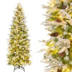 Costway 6/7.5/9 FT Flocked Christmas Tree With 671/913/1310 PE PVC Branch Tips 280/350/470 Warm White LED Lights -Northlight Decor Sale GUEST c4c05301 61b5 4ecb 9ef4 5fd051280913