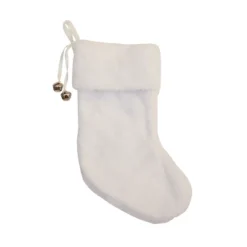 Season's Designs 20In White Stocking W. Silver Bells