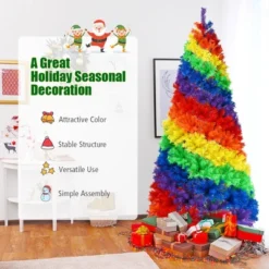 Costway 7FT Artificial Hinged Colorful Rainbow Full Fir Christmas Tree With 1213 Tips 14 Costway 7FT Artificial Hinged Colorful Rainbow Full Fir Christmas Tree With 1213 Tips -Northlight Decor Sale GUEST c7226676 8e16 48fe 9476 0c535b7a3d85