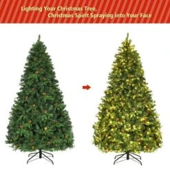 Costway 7Ft/7.5FT/8FT Pre-Lit Christmas Tree Hinged 460/540/600 Lights -Northlight Decor Sale GUEST c97861c8 c918 4235 ad48 2e92400ab8bb