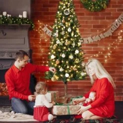 6/7.5FT Pre-Lit Pencil Christmas Tree, Slim Artificial Alpine Tree With LED Lights, Metal Stand, Skinny Holiday Decor For Room, Apartment, Office -Northlight Decor Sale GUEST cb665561 de60 4218 b000 becc162e6855