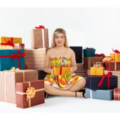 HAPPY BAY Women's Casual Beach Vacation A Line Slit Mini Dress Tube Top Short Strapless Christmas Holiday Dresses For Women L-XL Palm Tree Squash -Northlight Decor Sale GUEST cbb416f6 1d77 43e6 b159 5ed9aebd286c