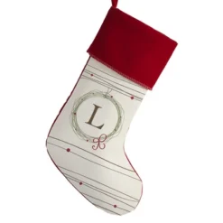 Personalization Mall Holiday Wreath Initial Christmas Stocking, Burgundy -Northlight Decor Sale GUEST cbdd6135 8e3a 4349 b07c 92aef3e7dbfe
