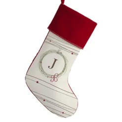 Personalization Mall Holiday Wreath Initial Christmas Stocking, Burgundy -Northlight Decor Sale GUEST cd2cd2d2 ae31 42b5 a78b ac84a3d9bbcd