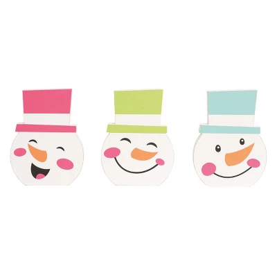 Transpac MDF Jolly Snowman Decor Set Of 3 Christmas Home Decorations For Festive Holiday Cheer 3 Transpac MDF Jolly Snowman Decor Set Of 3 Christmas Home Decorations For Festive Holiday Cheer