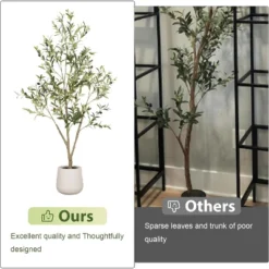 5FT 6FT 7FT Artificial Olive Tree Faux Olive Plant Realistic Leaves Silk Tree With White Pot For Home Office Decor, Interior Outdoor Decoration -Northlight Decor Sale GUEST d0b76ded 7aba 4219 9eca ca13f2b50f17