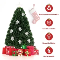 Costway 3FT Pre-Lit Fiber Optic Christmas Tree Multicolor Lights -Northlight Decor Sale GUEST d18c516c ca06 4f37 8f9a c3dc84db7c50