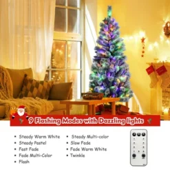 Costway 6FT Pre-Lit Hinged Christmas Tree Snow Flocked W/9 Modes Remote Control Lights -Northlight Decor Sale GUEST d351f6cd 2f10 4ac0 b591 5787d61eceea