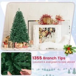 Costway 6ft Hinged Artificial Christmas Tree Unlit Douglas Full Fir Tree W/ 1355 Tips -Northlight Decor Sale GUEST d82da823 8822 40b3 b1fc eb70792fff91