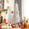 Costway 6ft Unlit Artificial Slim Pencil Christmas Tree With Metal Stand White -Northlight Decor Sale GUEST db345631 7ae1 44d4 a395 94e0f5a167a1