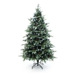 LuxenHome 6Ft Pre-Lit Green Full Artificial Christmas Tree With Red Berries And Metal Stand -Northlight Decor Sale GUEST dbaad34e 6210 4527 954e 748de81fb208