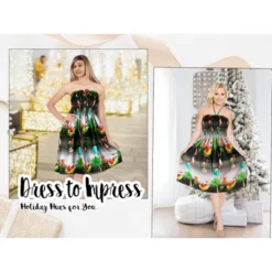 LA LEELA Women's Casual Beach Christmas Tree A Line Slit Dresses Tube Top Evening Short Strapless Dress For Women -Northlight Decor Sale GUEST dc2bc7e8 5967 4b28 a2bc 4819c13ea6aa