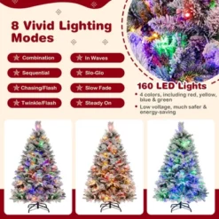 Costway 4.5 FT/6FT/7ft Pre-Lit Snow Flocked Christmas Tree Hinged Xmas Tree With8 Modes 160/240/320 Lights 20 Costway 4.5 FT/6FT/7ft Pre-Lit Snow Flocked Christmas Tree Hinged Xmas Tree With8 Modes 160/240/320 Lights -Northlight Decor Sale GUEST ddb00ce4 f75c 4e14 ab25 d58a5239b9ed