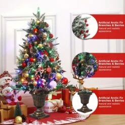 3ft Pre-Lit Snow Flocked Artificial Christmas Tree With 70 LED Lights, Battery Timer, Potted Base -Northlight Decor Sale GUEST de7c4f0b c52f 456d 9061 167cbe6e72a3