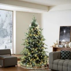 LuxenHome 6Ft Pre-Lit Green Full Artificial Christmas Tree With Red Berries And Metal Stand -Northlight Decor Sale GUEST dfa11af5 1b9e 4c71 b1d0 f3f33a8f5355