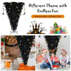 Costway 6ft Upside Down Christmas Halloween Tree Black W/270 Purple LED Lights -Northlight Decor Sale GUEST e3326489 b991 49df 9a6c 32f9f7128708