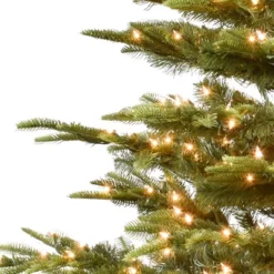 Puleo 6.5ft Pre-lit Artificial Christmas Tree Alaskan Fir: Hinged Branches, 500 Clear Lights, Indoor Use, Includes Stand -Northlight Decor Sale GUEST e3f8e870 b5c8 4537 ae59 5a4cb547655f