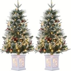 3ft Small Christmas Tree Pre-Lit Artificial Christmas Tree With 78 Led Lights, Snow Flocked Xmas Tree W/Base, Timer Function, Battery Operated -Northlight Decor Sale GUEST e40c9aed 0a31 4865 9e2a b96de9a24b3c