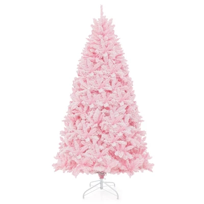 Costway 7 FT Flocked Artificial Christmas Tree Hinged With 500 LED Lights 1200 Branch Tips 11 Costway 7 FT Flocked Artificial Christmas Tree Hinged With 500 LED Lights 1200 Branch Tips - Image 9