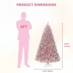 Pre-Lit Rose Gold Christmas Tree — 150 Warm White LEDs, Sparkling Tinsel, Sturdy Metal Stand, Indoor Holiday Accent -Northlight Decor Sale GUEST e7380ab6 ca5a 4601 8bdc fc67904db3b0