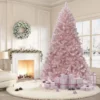 7.5 FT Prelit Artificial Christmas Tree,Rose Gold Tinsel Fake Christmas Tree W/Warm White LED Lights,Metal Stand&Branch Tips For Home, Office -Northlight Decor Sale GUEST e7cc496c a847 4df2 ba88 f13f356123f3 1
