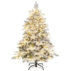 Costway 4.5FT/6FT/7 FT Pre-Lit Flocked Christmas Tree Hinged W/ 120/260/300 LED Lights & 757/1415/1687 Branch Tips -Northlight Decor Sale GUEST e7f91b25 bfaf 4867 90c4 7d2ea4933e2f
