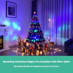 Costway 5'/6'/7'Pre-Lit Fiber Optic Christmas Tree Multicolor Lights -Northlight Decor Sale GUEST efa8ec4f 5a6d 4de2 908f 35bd41eca209