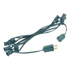 Novelty Lights 10 Socket C7/E12 Candelabra Base Christmas Stringer, Vintage Holiday Hanging Light String, SPT-1 20 Gauge Green Wire -Northlight Decor Sale GUEST efad919e 3471 41b4 94de 4f344d41a4eb