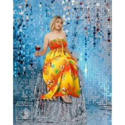 HAPPY BAY Women's A Line Slit Maxi Beach Vacation Dress Tube Top Evening Long Strapless Casual Christmas Holiday Dress For Women L-XL Palm Tree Orange -Northlight Decor Sale GUEST f07f0955 f547 4467 a5ed c42be15dd9b6