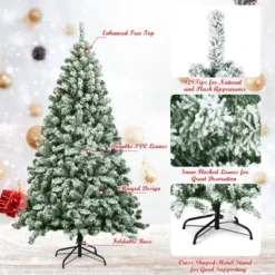 Costway 6FT Snow Flocked Artificial Christmas Tree Hinged W/928 Tips And Foldable Base 17 Costway 6FT Snow Flocked Artificial Christmas Tree Hinged W/928 Tips And Foldable Base -Northlight Decor Sale GUEST f45210f5 f5f4 4e1e 9a70 a247b31491ac