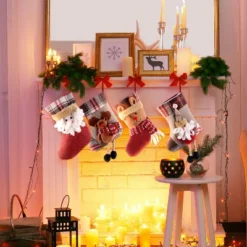 Joyfy 12 Pcs Mini Christmas Stockings, Xmas Santa Snowman Reindeer Burlap Stockings For Christmas Tree Holiday Decoration Present Holders Treat Bags -Northlight Decor Sale GUEST f4f5da9c f932 4252 84e6 809ee5e1fad6