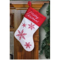 Northlight 15.25" Red And White Snowflake Embroidered Christmas Stocking -Northlight Decor Sale GUEST f542a3f0 6c22 4748 88e6 c60091b7c57b