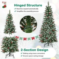 Costway 5 FT Pre-Lit Artificial Christmas Tree With 408 Snowy Branch Tips 250 LED Lights -Northlight Decor Sale GUEST f92ab982 3807 486b 9fb9 b1e771e7c6b4