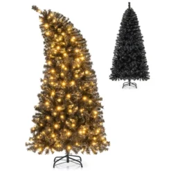 Tangkula 6/7 FT Artificial Halloween Tree Pre-Lit Black Christmas Tree W/ Bendable Top Section -Northlight Decor Sale GUEST fab29fea 1b30 42ea a8c7 1c56d5b345a5
