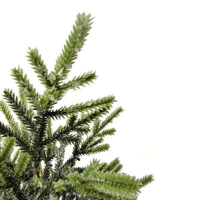Northlight Frosted Pine Tree With Natural Jute Base Christmas Decoration - 13.25" 4 Northlight Frosted Pine Tree With Natural Jute Base Christmas Decoration - 13.25" - Image 2