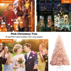 Costway 6ft/7ft Pink Christmas Tree Hinged Full Fir Tree Metal Season -Northlight Decor Sale GUEST fb2d10b1 45f6 4c7a 9908 ea95713da83e