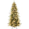 7.5ft Flocked Slim Christmas Tree - 240 Warm White Lights (8 Modes), PE+PVC Construction With Metal Stand -Northlight Decor Sale GUEST fc259885 a90f 4ec1 947c dac388e55303