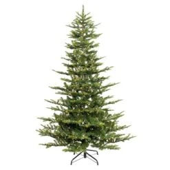 Puleo 6.5ft Pre-lit Artificial Christmas Tree Alaskan Fir: Hinged Branches, 500 Clear Lights, Indoor Use, Includes Stand -Northlight Decor Sale GUEST fd33cc85 6d2a 4bd6 8f00 18fd1f504464