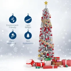 Artificial Christmas Tree – Snow Flocked Full Tree With Warm Incandescent Lights, Branch Tips & Foldable Stand, Holiday Decoration For Home & Party -Northlight Decor Sale GUEST feb8d09e e040 4626 b630 9c028897e383