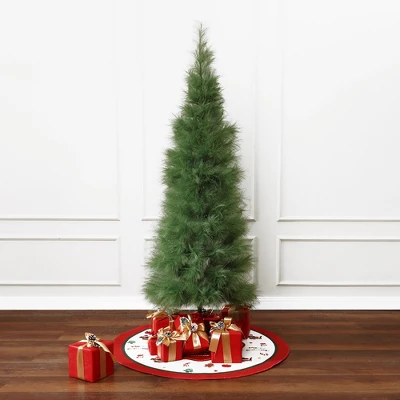 LuxenHome 6Ft Holiday Slim Artificial Pampas Grass Tree In Green 8 LuxenHome 6Ft Holiday Slim Artificial Pampas Grass Tree In Green - Image 6