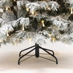 LuxenHome 7.5Ft Snow-Flocked Cedar Christmas Tree Pre-Lit With Teardrop LED Lights & Hinged Branches Green -Northlight Decor Sale GUEST ff909617 9ce2 45fe 9e14 da25f6175029